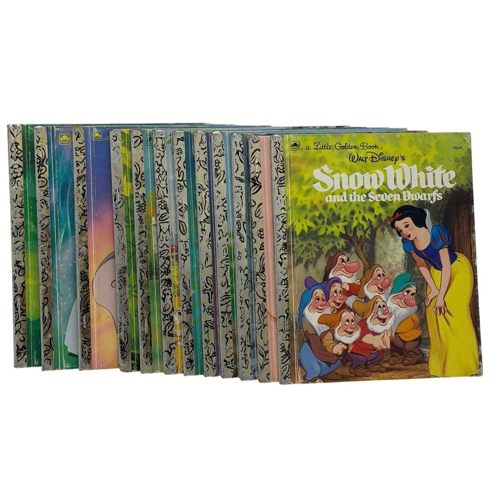 Vtg Little Golden Books Lot of 12 Disney Classics Snow White Cinderella Bambi